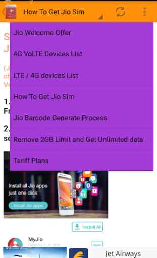 HOW TO GET FOR (JIO SIM) 4