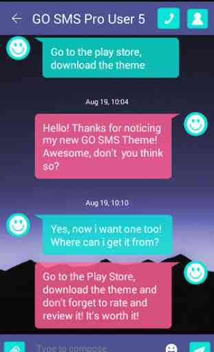 Magic Color GO SMS Theme 3
