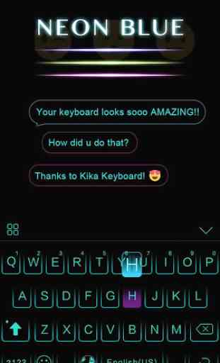 Neon Blue Kika Keyboard Theme 1