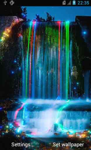 Neon waterfall live wallpaper 1