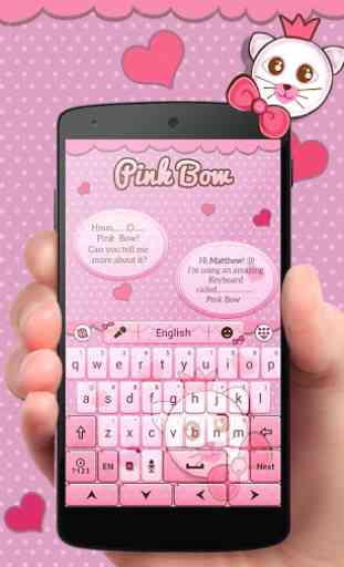 Pink Bow GO Keyboard Theme 1