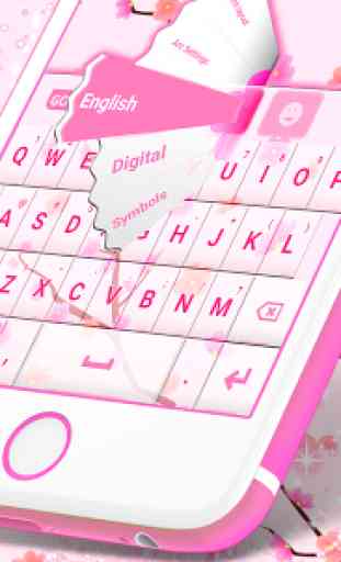 Pink Flowers GO Keyboard 1
