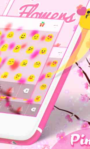 Pink Flowers GO Keyboard 2