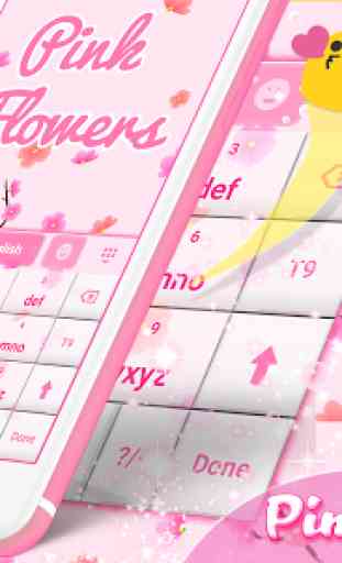 Pink Flowers GO Keyboard 3
