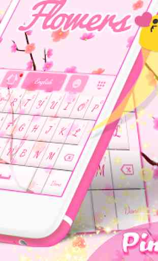 Pink Flowers GO Keyboard 4