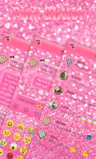 Pink Glitter Keyboard Theme 2