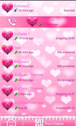 Pink Hearts for ExDialer 3
