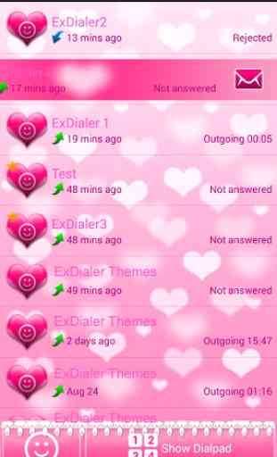 Pink Hearts for ExDialer 4