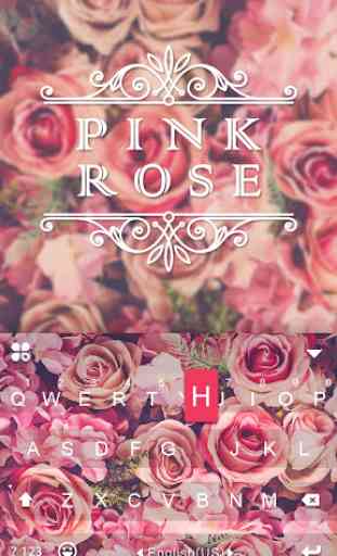 Pink Rose Emoji Kika Keyboard 2