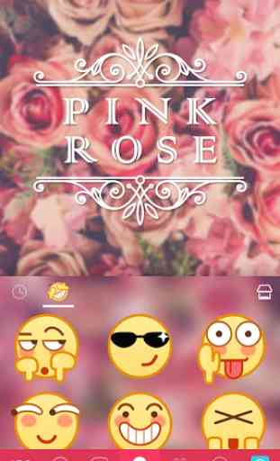 Pink Rose Emoji Kika Keyboard 4