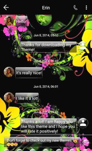 SMS Messages Glass BlackFlower 2