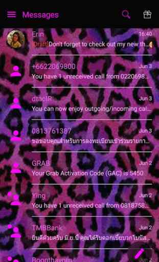 SMS Messages Leopard Pink 3