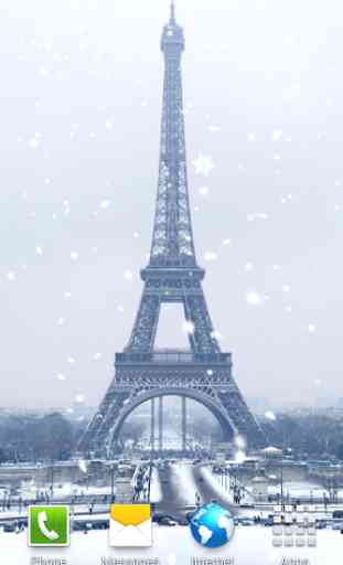 Snow in Paris Live Wallpaper 1