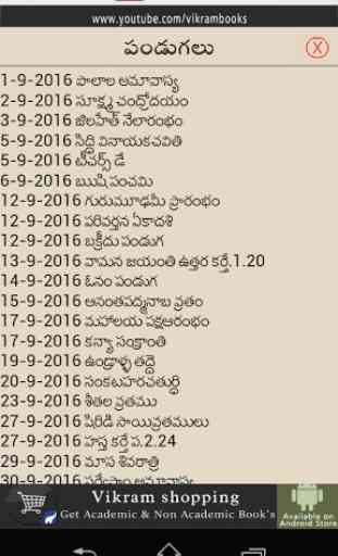 Telugu Calendar Panchang 2017 2