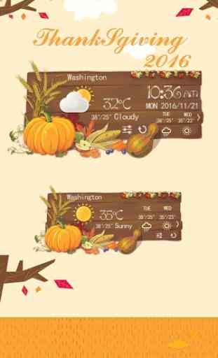 Thanksgiving GO Weather Widget 2