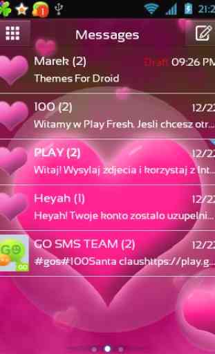 Theme Hearts for GO SMS Pro 1