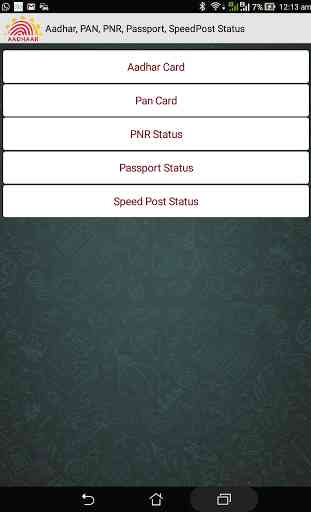 Aadhar, PAN, PNR, Passport 1