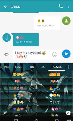 Anime Love Emoji Keyboard Skin 4