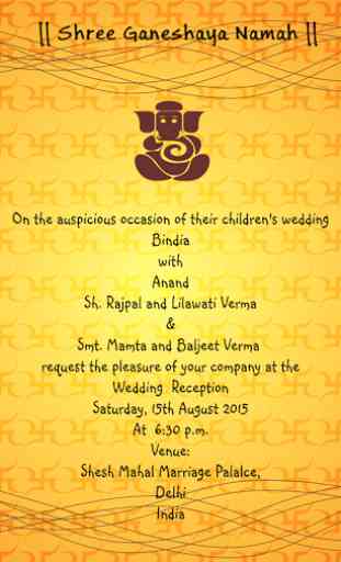Hindu Wedding Invitation Cards 1