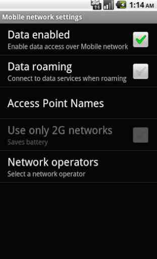 Mobile Network Settings 1