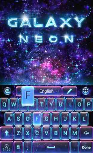 Neon Galaxy GO Keyboard Theme 2