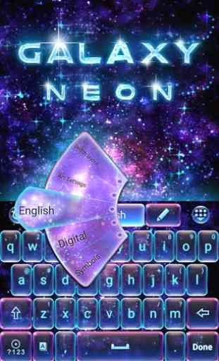 Neon Galaxy GO Keyboard Theme 3