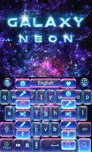 Neon Galaxy GO Keyboard Theme 4