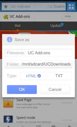 Save page - UC Browser 2