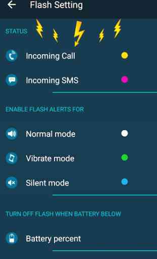 Color Flashlight on: Call SMS! 2