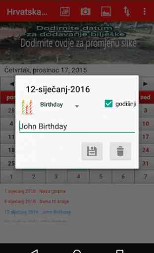 Croatia Calendar 2016 2