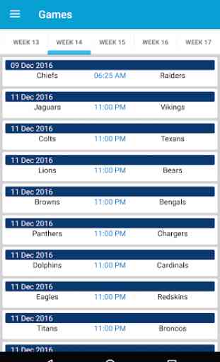 Football NFL Score Schedule 3