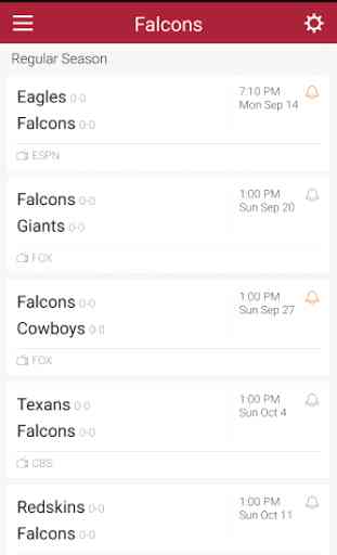 Football Schedule for Falcons 3