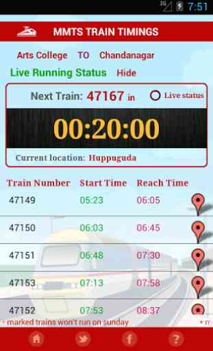 MMTS Train Timings 4