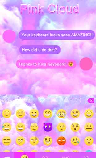 Pink Cloud Kika Keyboard Theme 2