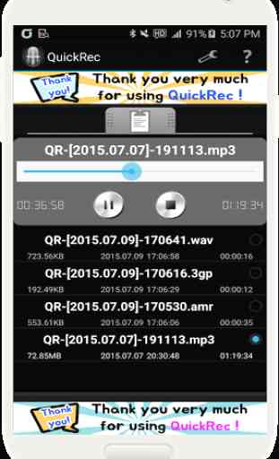 Recorder(MP3, WAV) - QuickRec 3