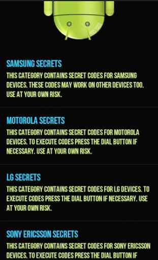 Secret Codes For Android 1