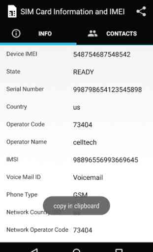 SIM Card Information and IMEI 2
