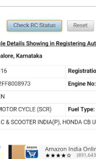 Vehicle Registration Info. IND 1
