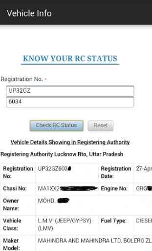 Vehicle RTO Registration Info 3