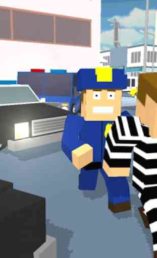 Blocky Cop Craft Running Thief 3