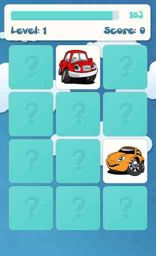 Cars memory game for kids 3