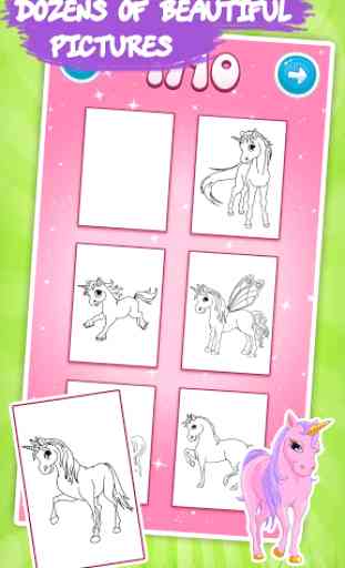 Unicorn coloring book for kids 2