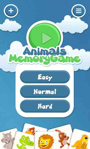 Animals memory game for kids 1