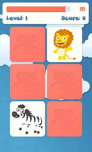 Animals memory game for kids 2