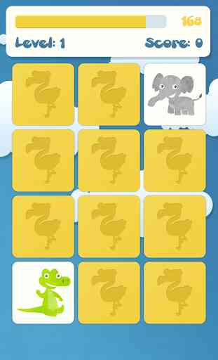Animals memory game for kids 3