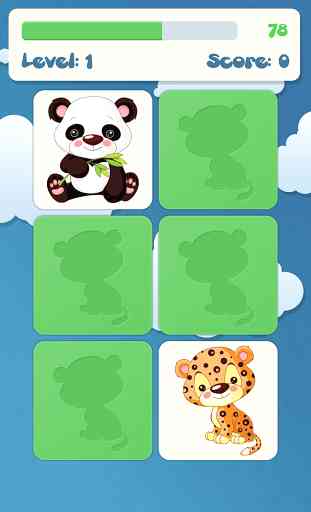 Animals memory game for kids 2 2