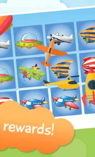 Kids Memory Game Planes - Free 3