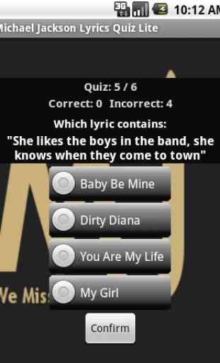Michael Jackson Lyrics Quiz 2