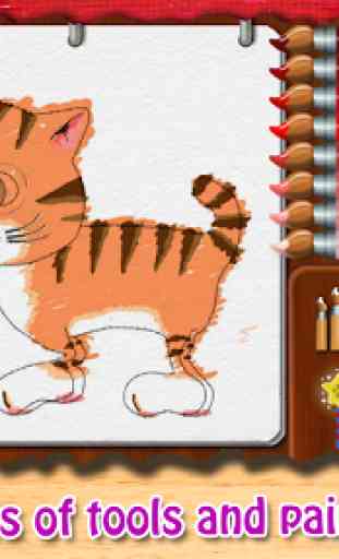 Paint My Cat: 3D Coloring Book 2