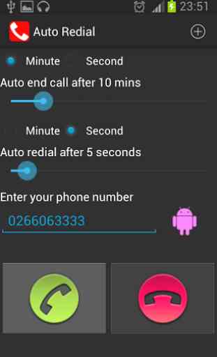 Auto Redial | call timer 1